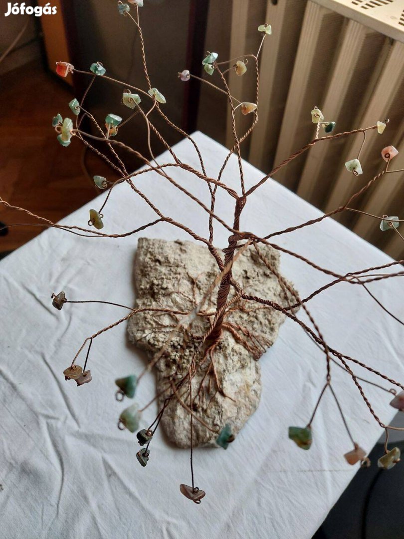Szerencsefa díszfa féldrágakő 50 köves