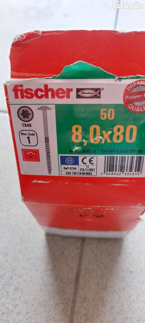 Szerkezetépítő csavar Fischer 8x80-as eladó