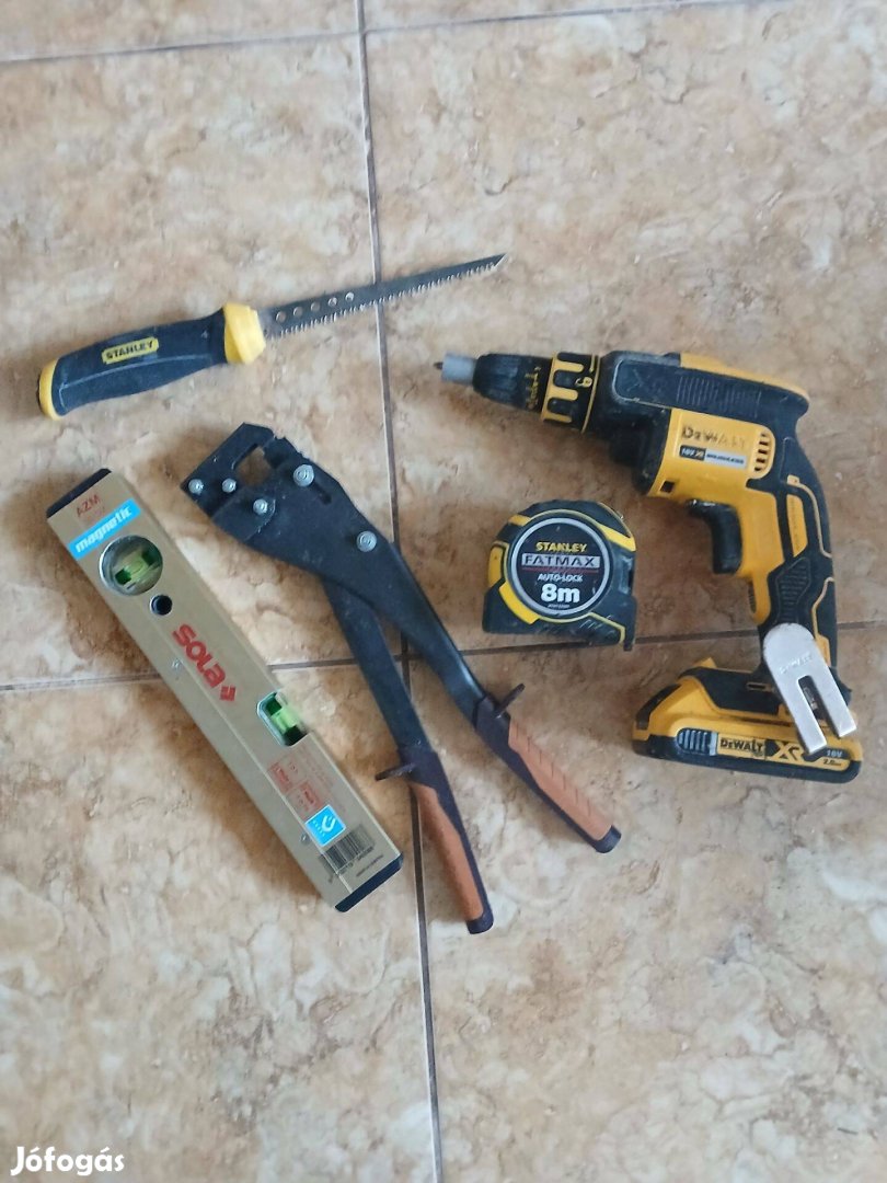 Szerszámok, gipszkarton