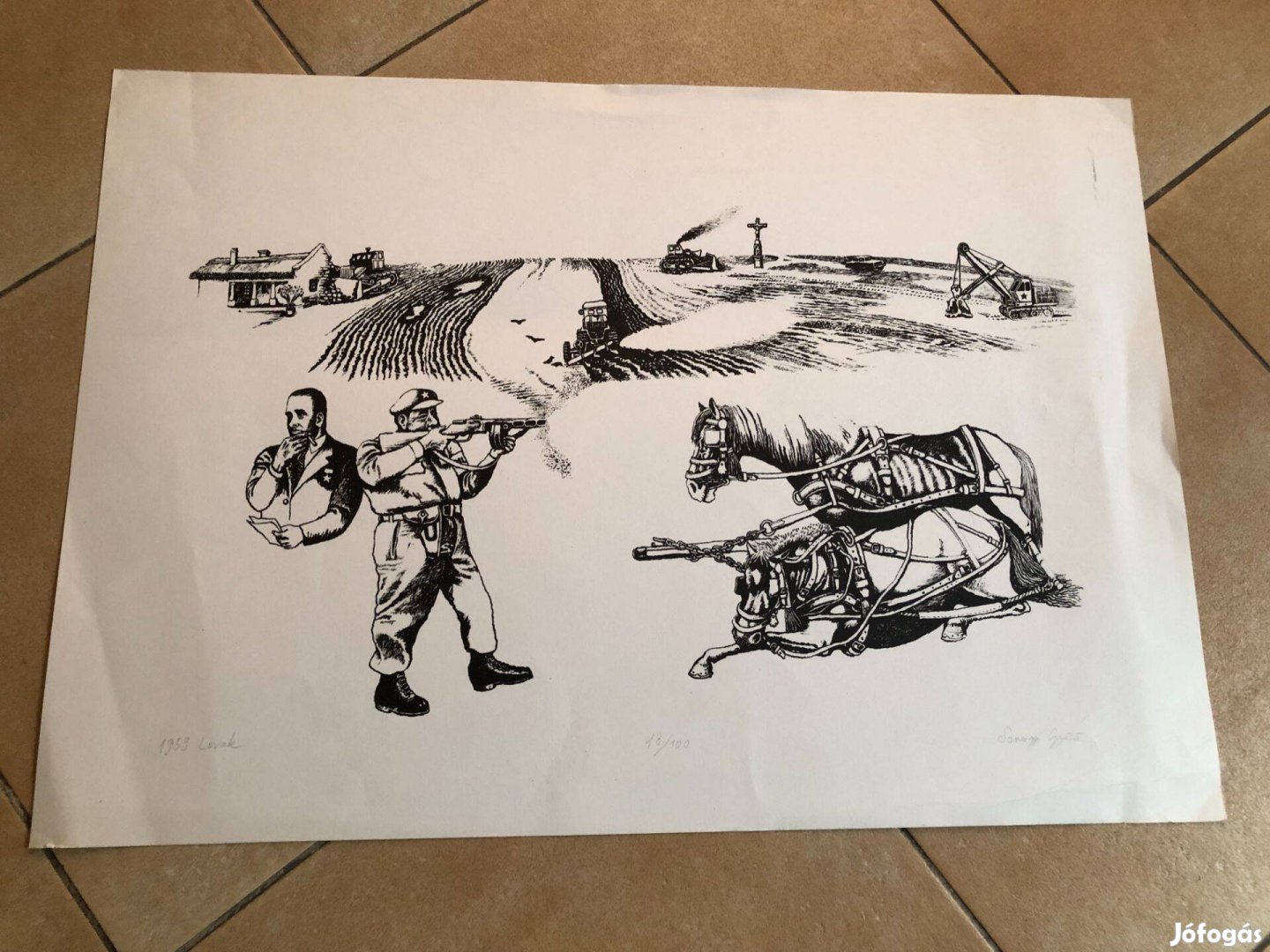 Szignós jelzett Somogyi Győző nyomat A3 méret