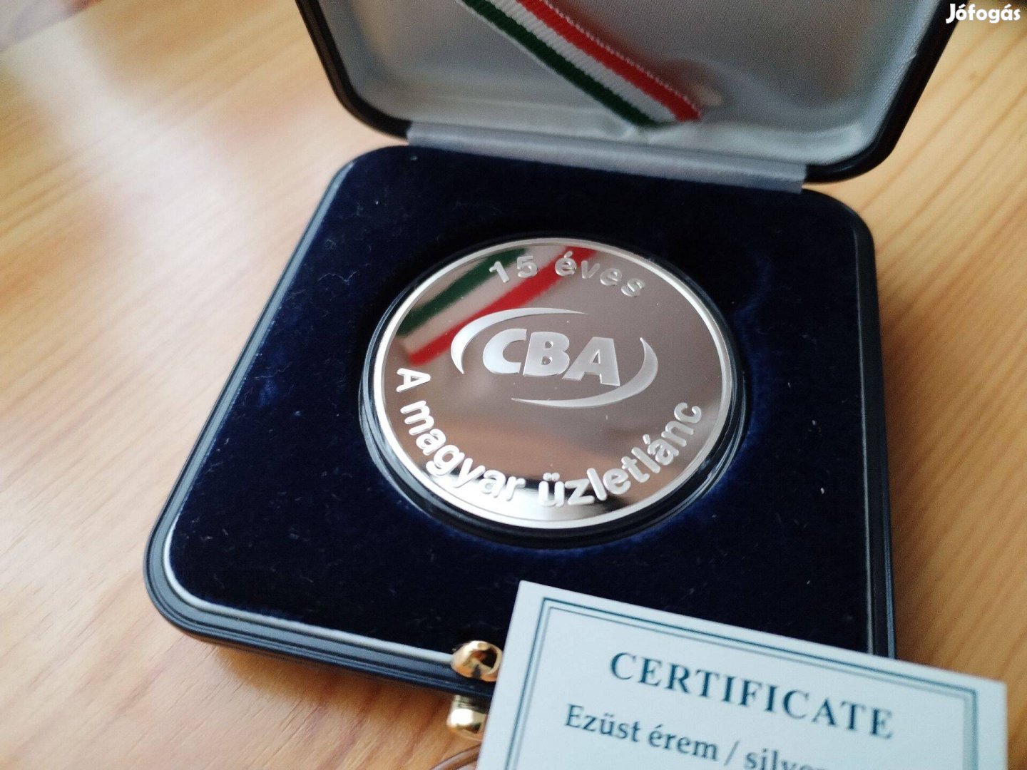 Szín ezüst CBA 15 éves Jubileumi kitüntető érme certivel ritka s