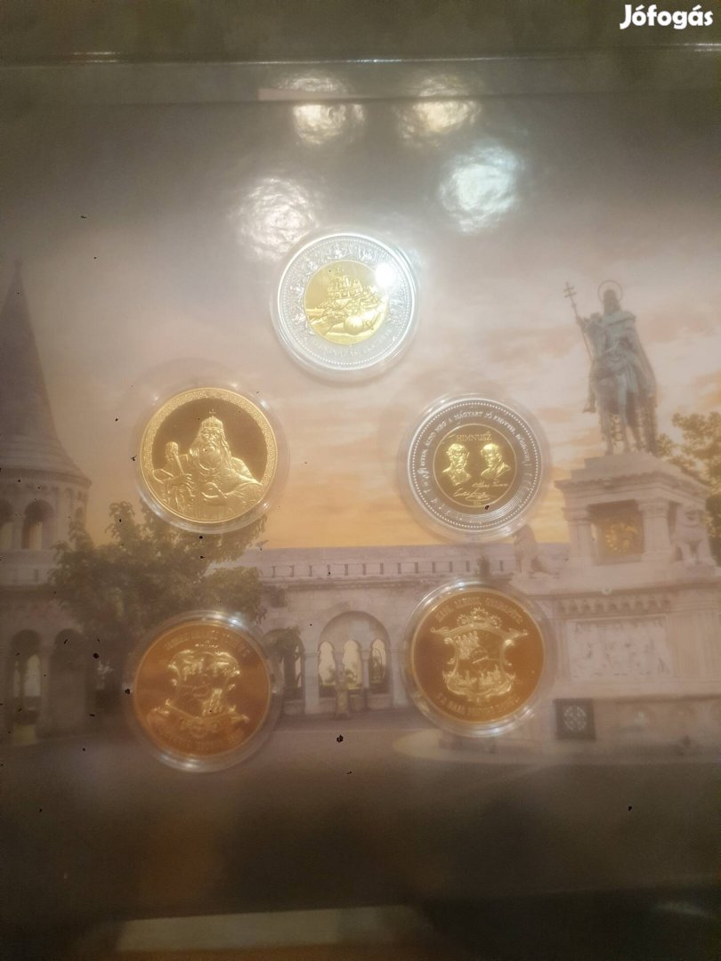 Színarannyal bevont gyűjtői érmék 5 db