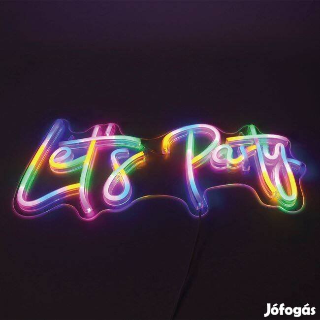 Színes LED neon lámpa "Let's Party" 40x17.5cm