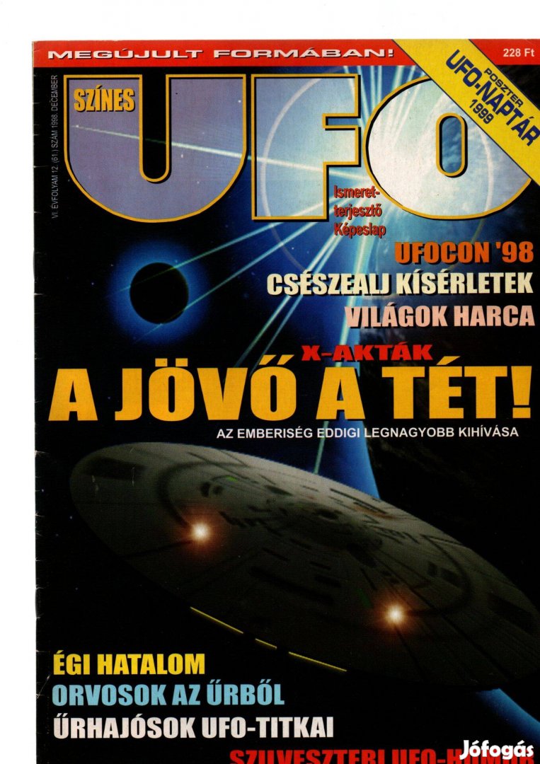 Színes UFO Magazin 1998. december - újszerű állapotban