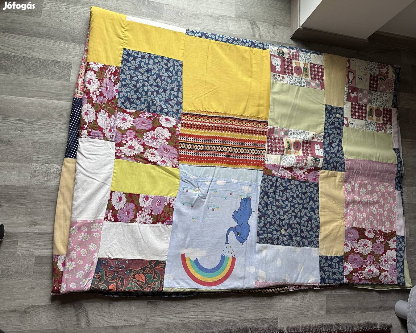 Színes, mintás Patchwork ágytakaró házilag készített eladó Budán! 