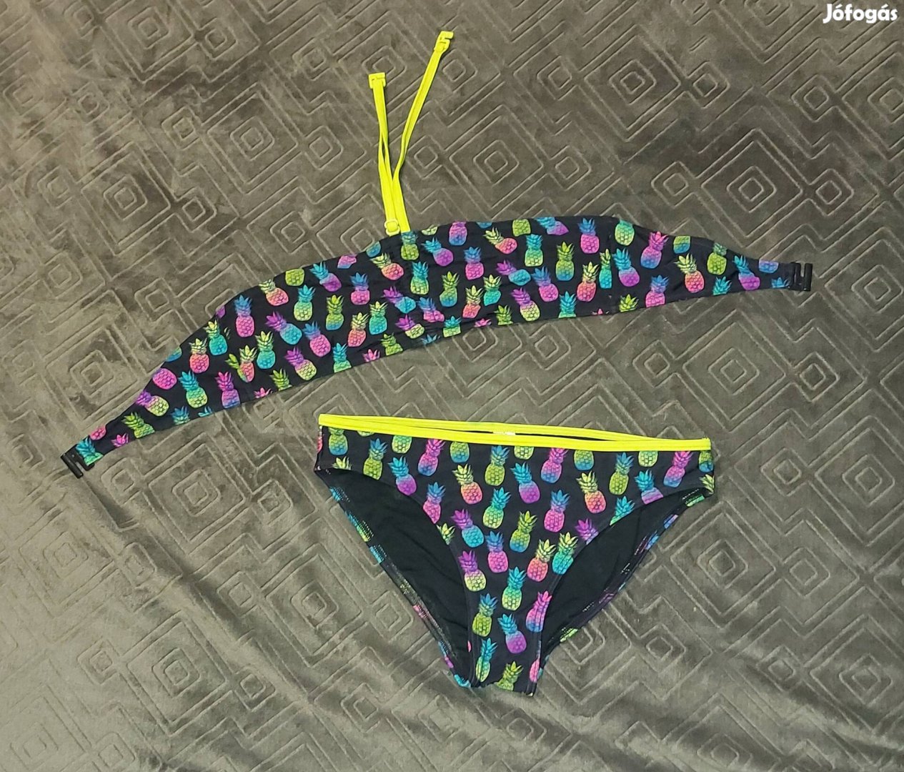 Színes ananászos bikini fürdőruha 152 158 164
