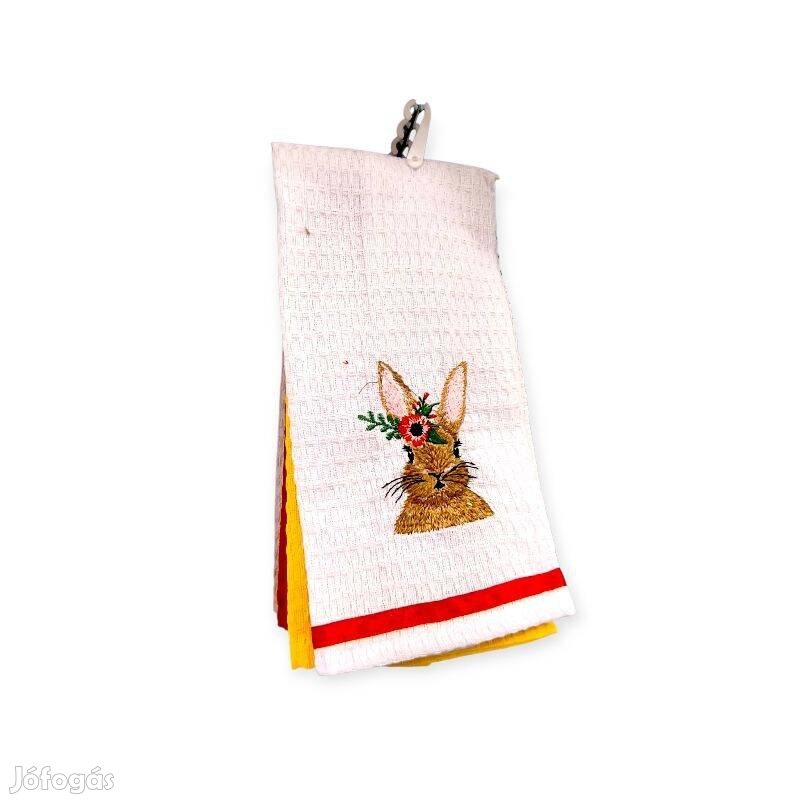 Színes pamut konyhai törölközőkészlet hímzett húsvéti