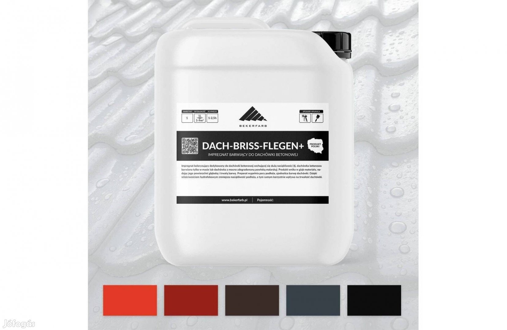 Színező impregnálószer tetőkhöz víztaszító 1L betoncserepek 5 szín
