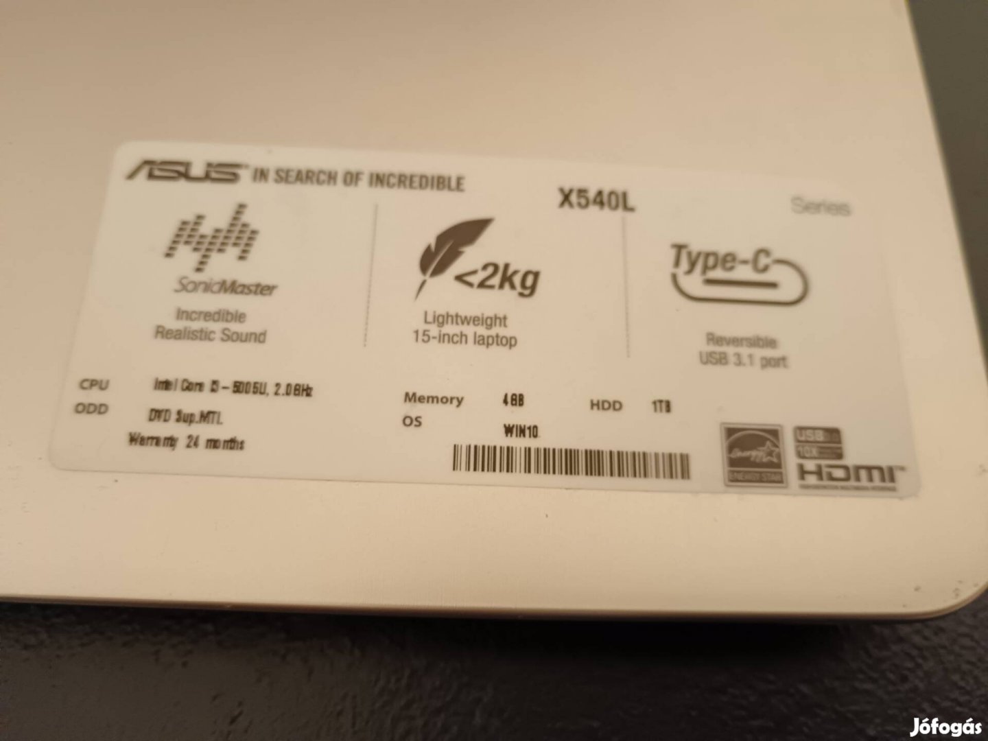 Szinte új Asus laptop eladó 