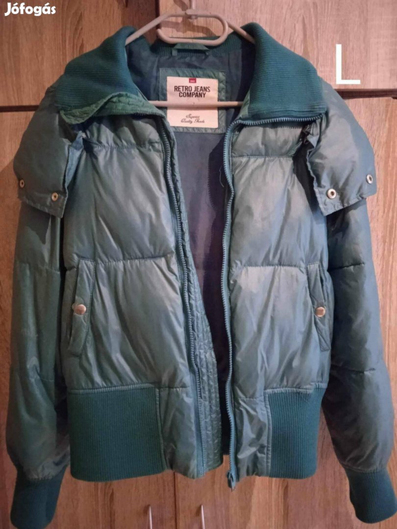 Szinte új L es csuklyás női Retro dzseki