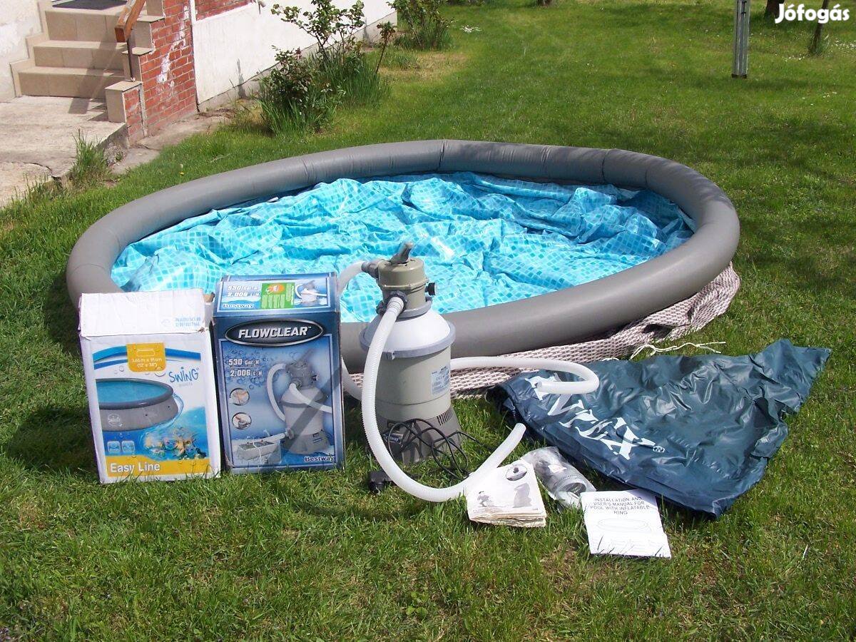 Szinte új Féláron Bestway medence homokszűrő tisztító