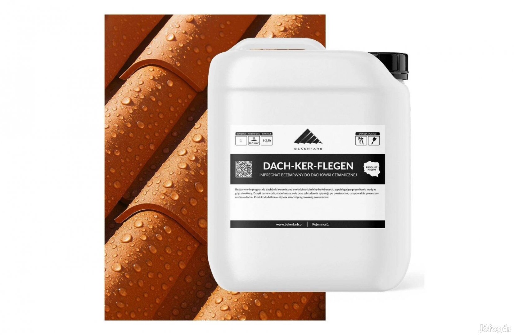 Színtelen, vízálló tetőimpregnáló szer | Kerámia tetőcserép | 10L