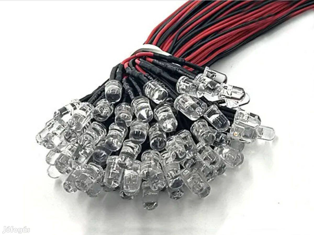 Színváltó 3V RGB LED 5mm piros kék zöld előtét ellenállással