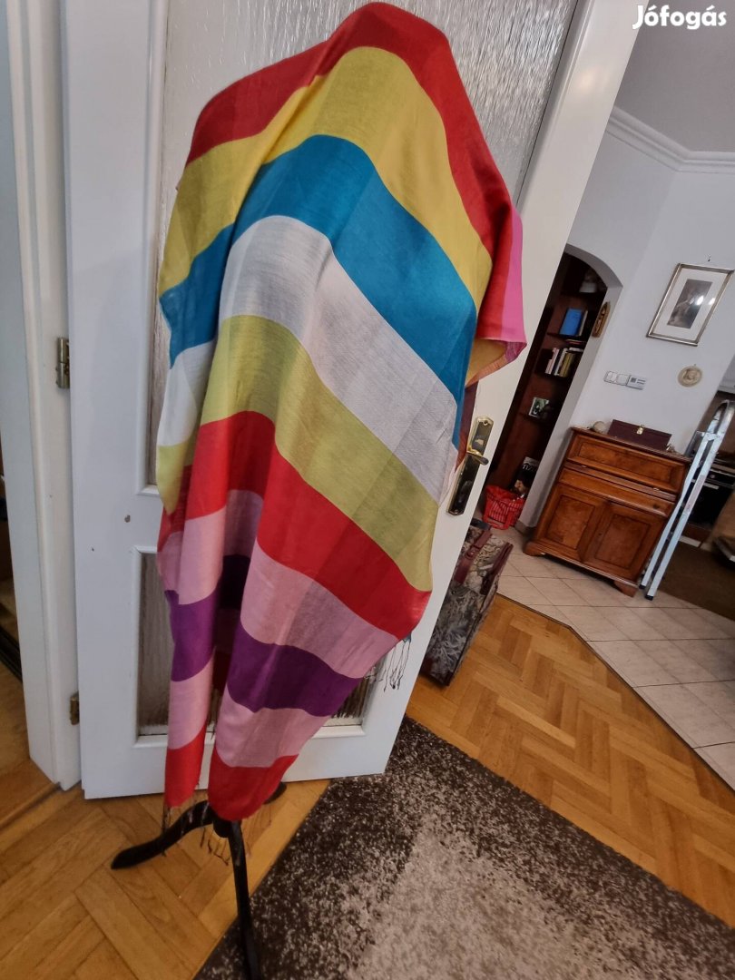 Szivárványos pride selyem kendő Új 