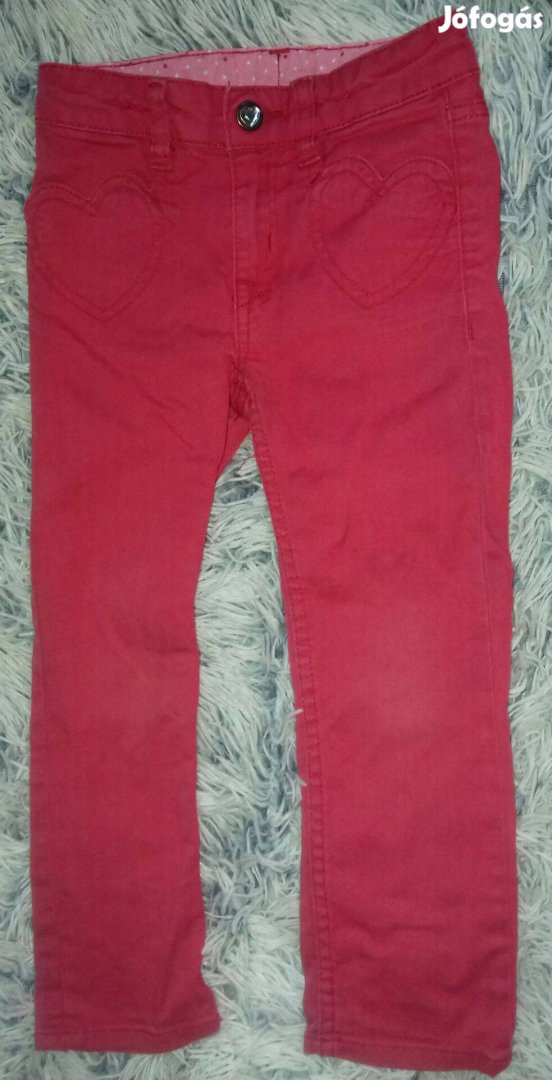 Szívecske zsebes piros nadrág, H&M, 104