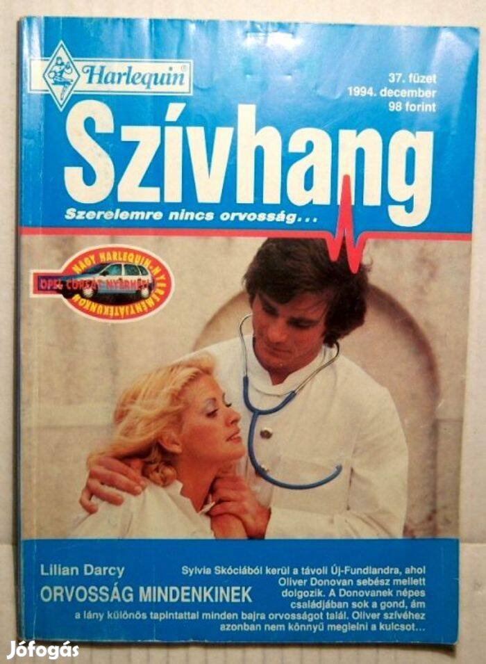 Szívhang 37. Orvosság Mindenkinek (Lilian Darcy) 1994 (2kép+tartalom)