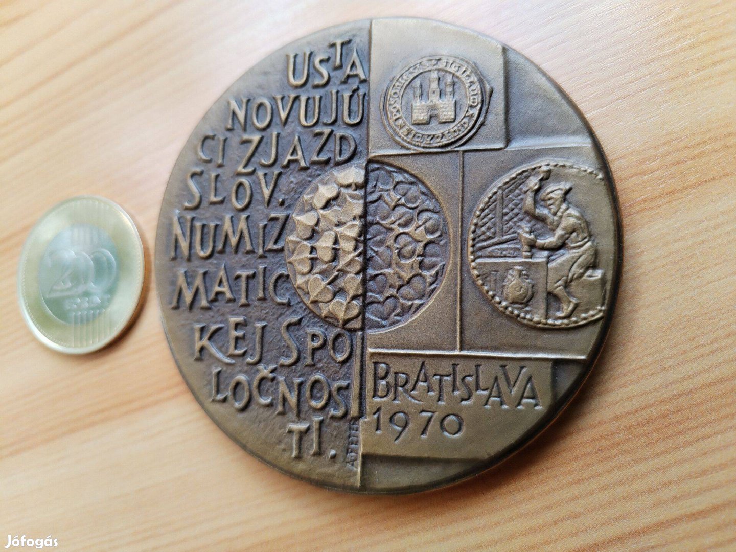 Szlovák Numizmatikai Társaság 1970-es Pozsonyi érme jelzet d