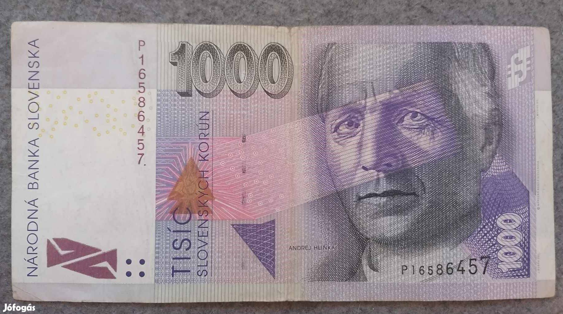 Szlovákia 1000 korona 1999 P széria VF
