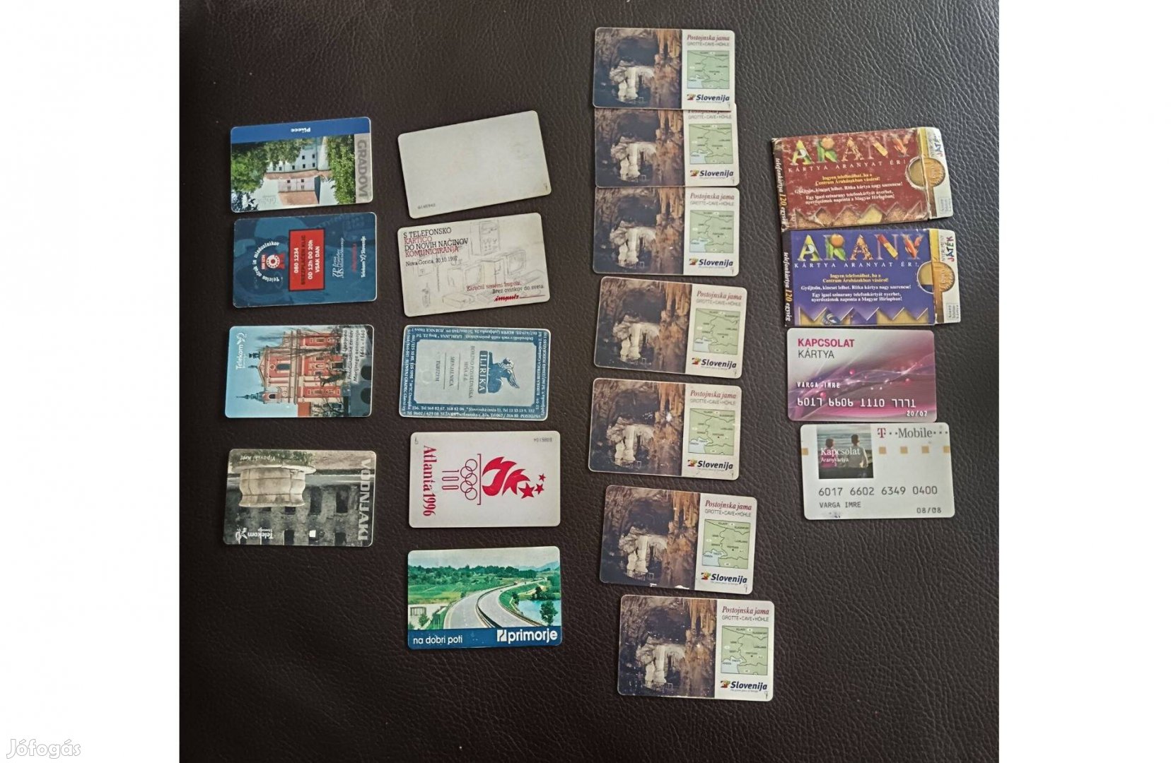 Szlovén ritka telefonkártya gyűjtemény felszámolás ,üres,