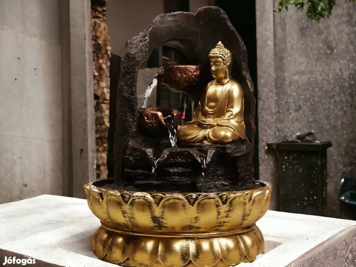 Szobai csobogó Meditáló Buddha (LED világítással)