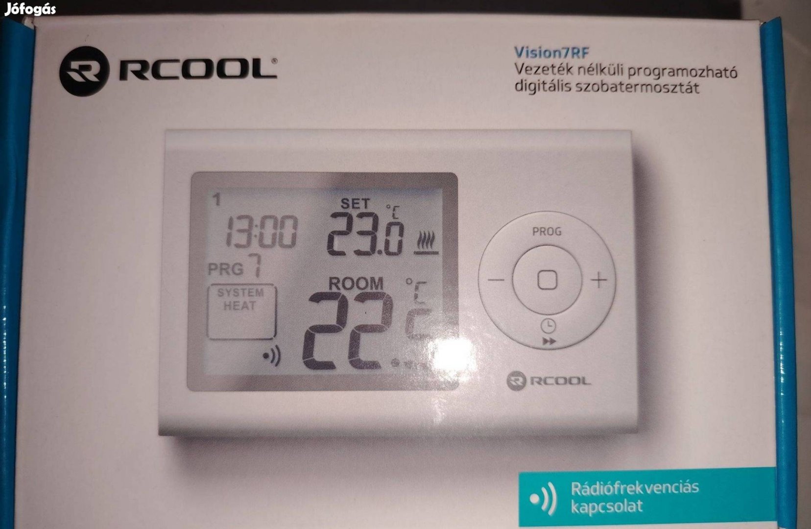Szobatermosztát Rcool Vision7RF, LCD, Programozható, Rádiófrekvenciás