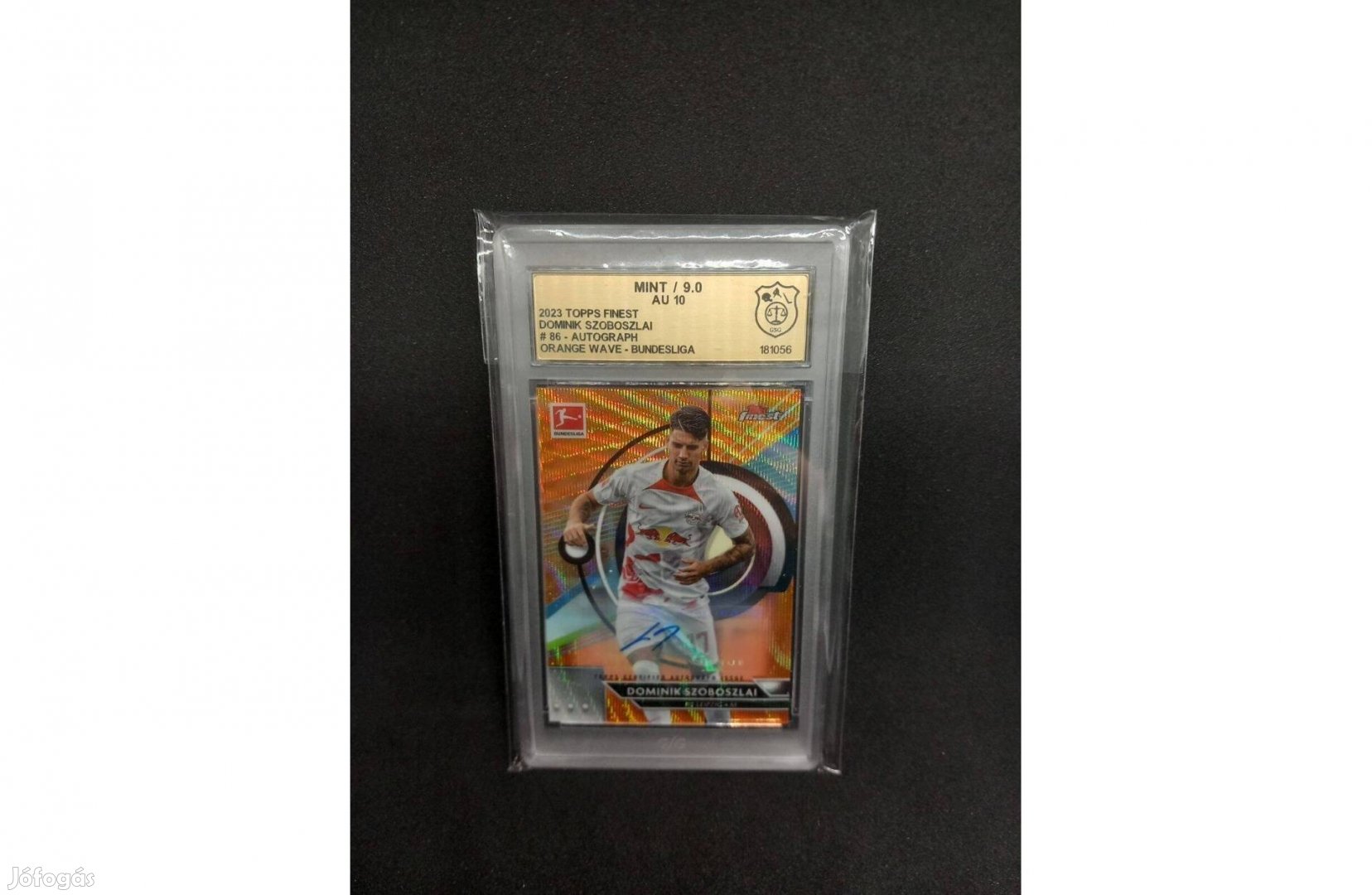 Szoboszlai Dominik 2023 Topps /10 aláírt Orange Wave focis kártya