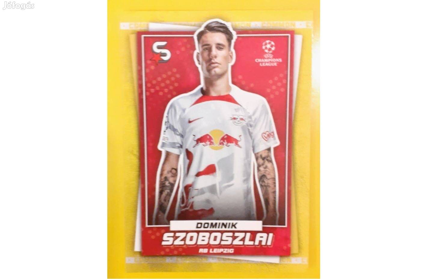 Szoboszlai Dominik Leipzig focis kártya Topps UEFA Supwerstars Yellow