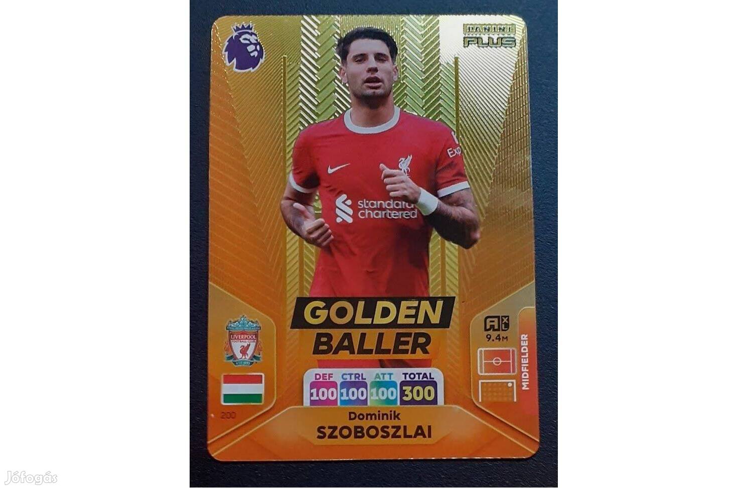 Szoboszlai Dominik Liverpool Golden Baller focis kártya PL 2024 Plus