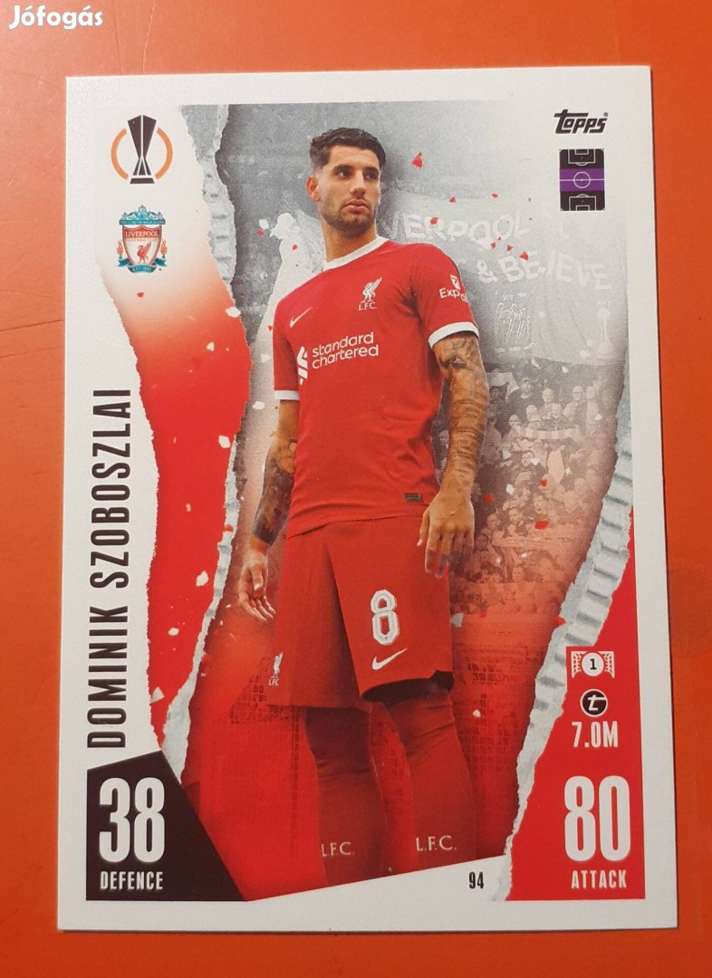 Szoboszlai Dominik Liverpool Topps focis kártya