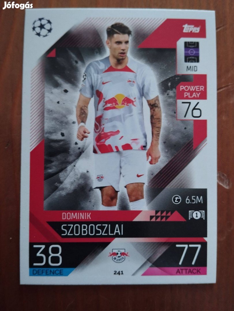 Szoboszlai Dominik (RB Leipzig) Bajnokok Ligája 2022 focis kártya