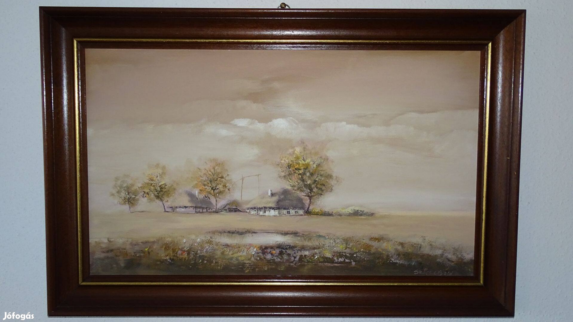 Szőcs László Ősz a tanyán című festménye
