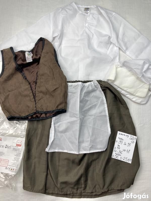 Szolgáló jelmez, házvezető nő jelmez, konyha lány jelmez