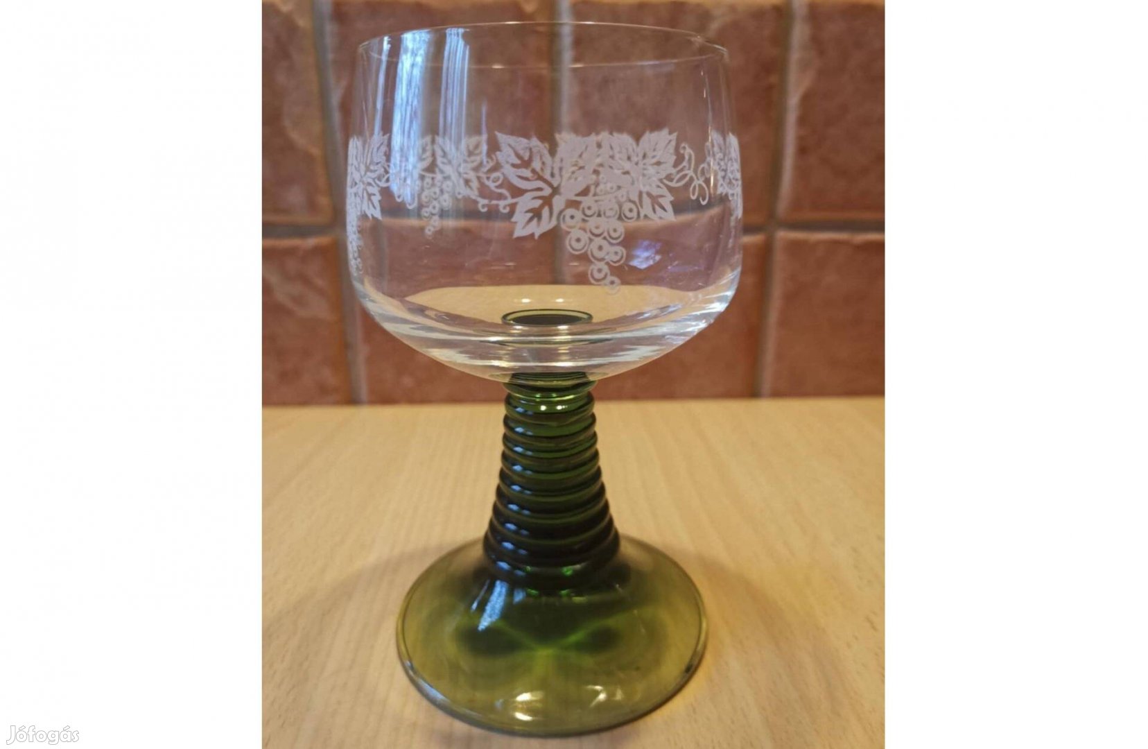 Szőlőmintás borospohár szett