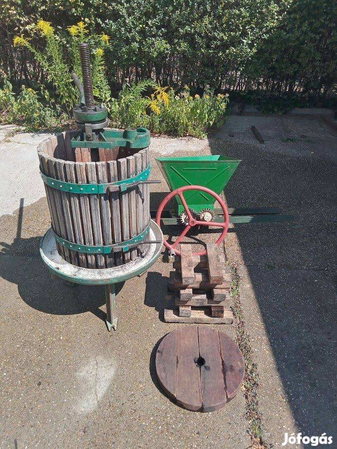 Szőlőprés és szőlődaráló