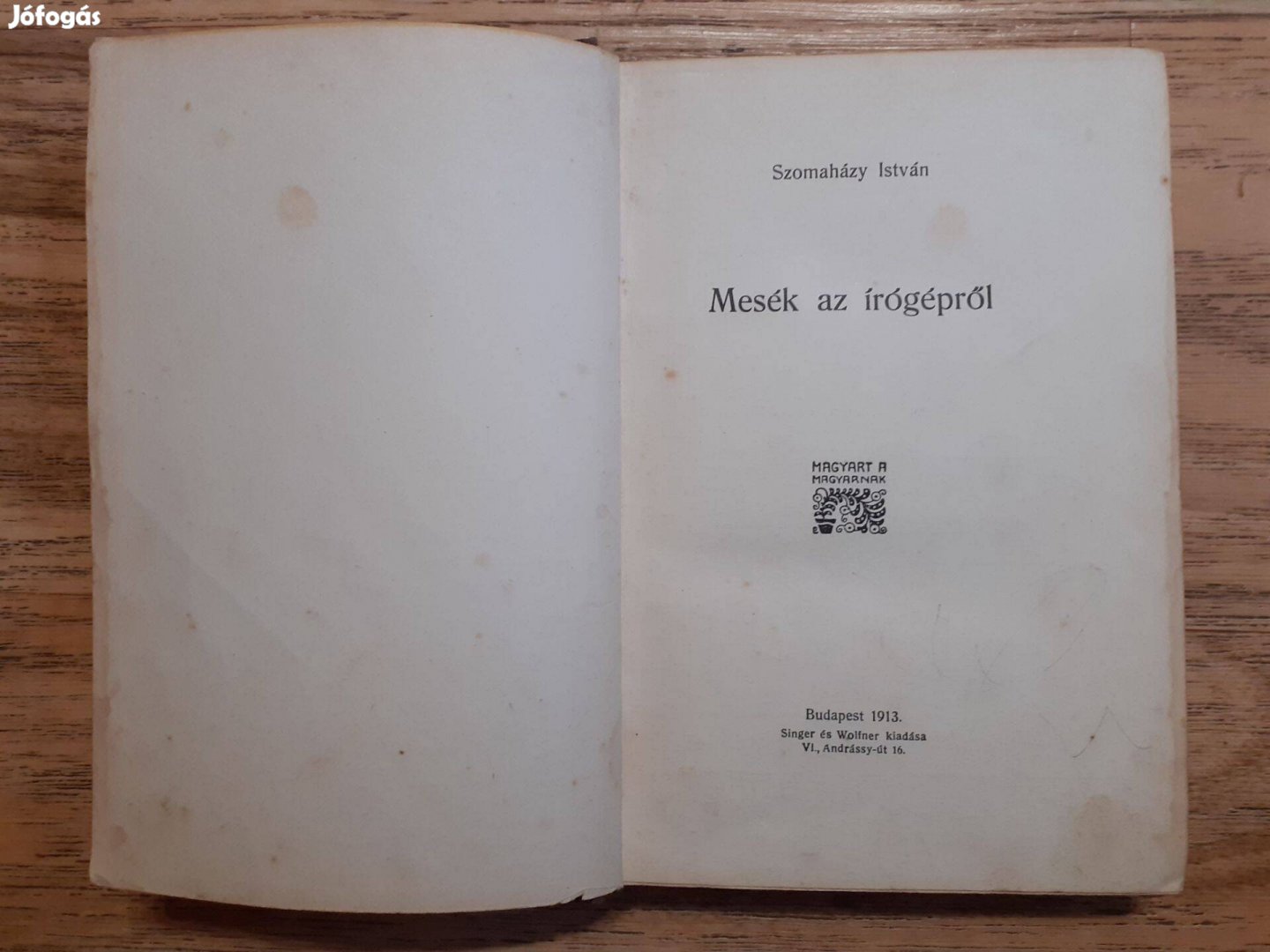 Szomaházy István Mesék az írógépről 1913-as kiadás