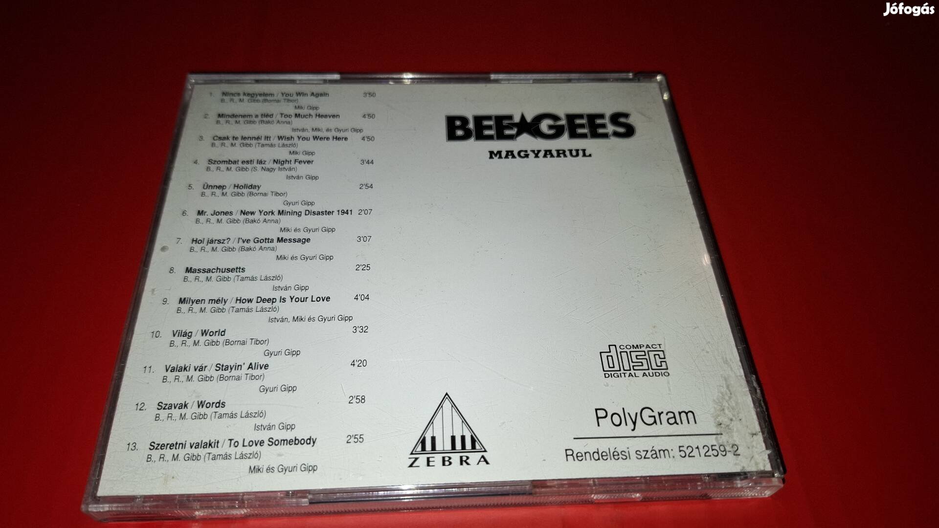 Szombat Esti Láz Bee Gees dalok Magyarul Cd 2000