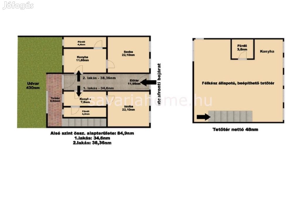Szombathely kedvelt utcájában, sorbeépítéses lakóház eladó