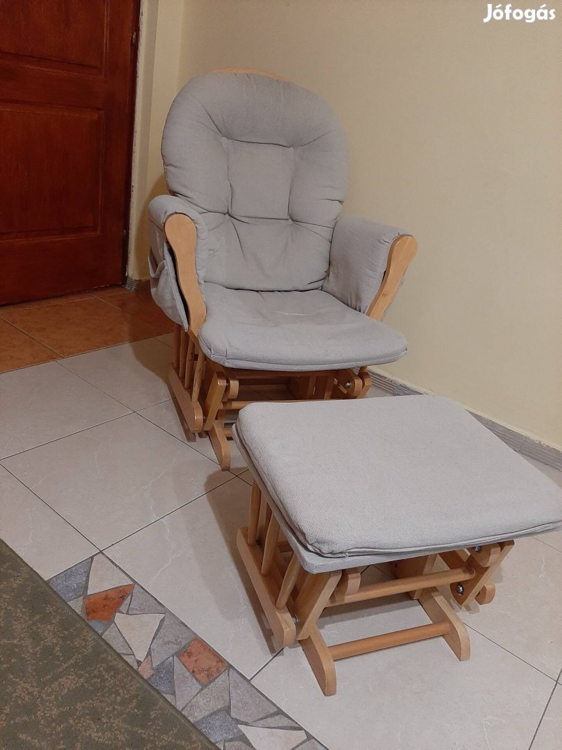 Szoptatós fotel, relax fotel, hinta fotel lábtartóval újszerű 