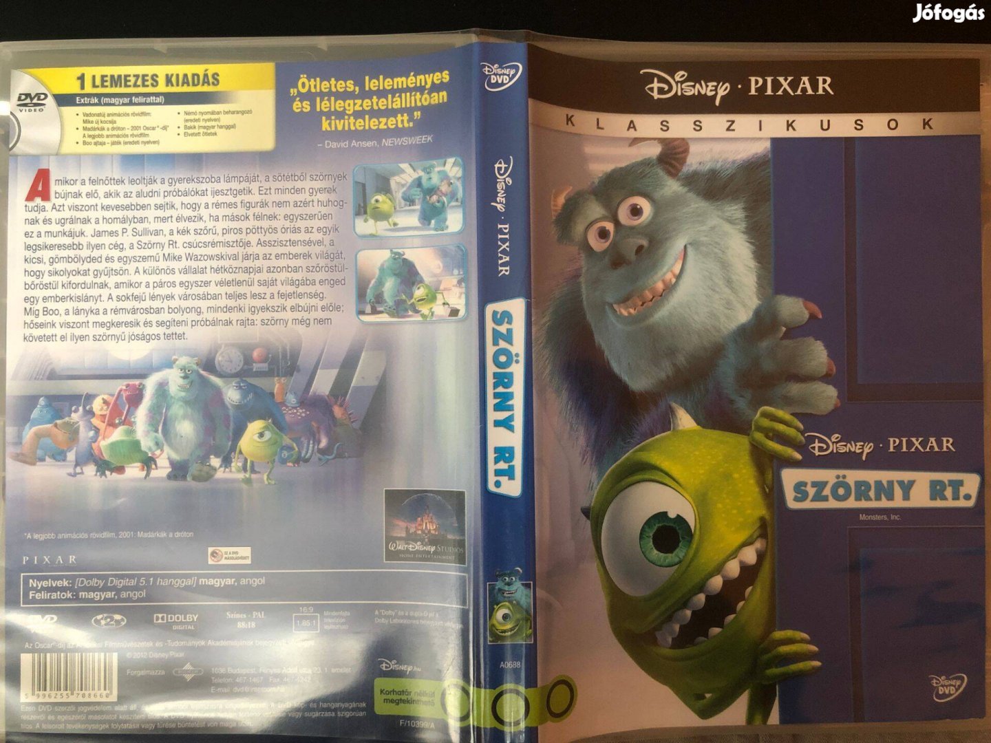 Szörny Rt. DVD Disney Pixar