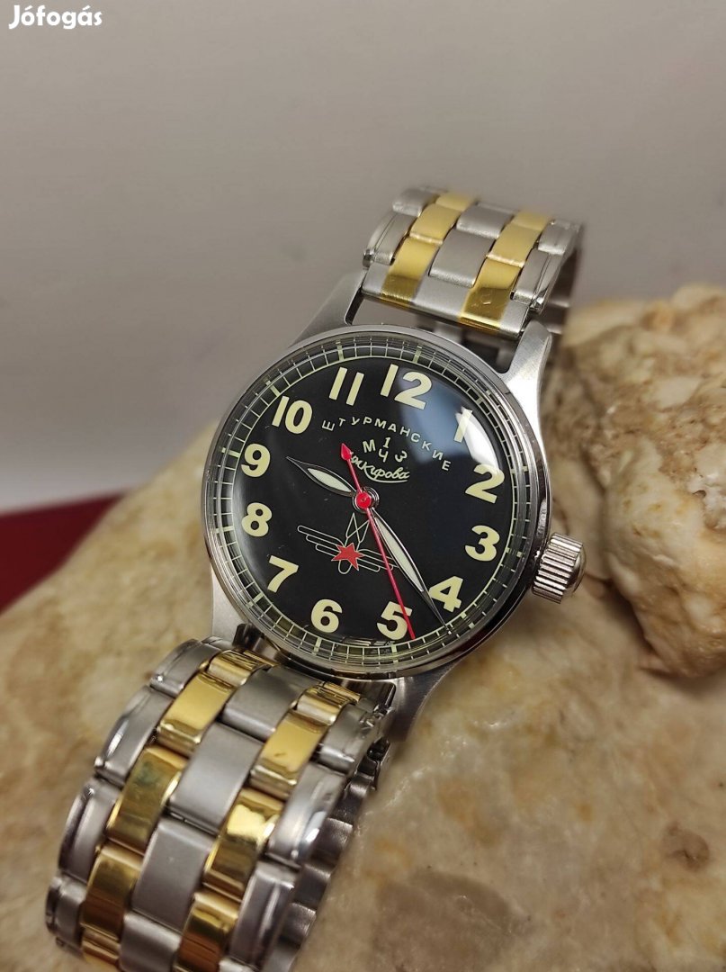 Szovjet Acéltokos Pobeda Sturmanszki 15 köves Mechanikus