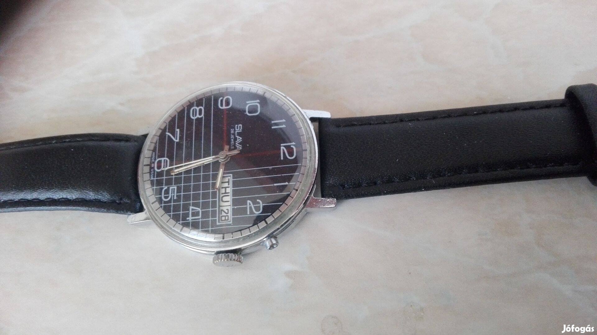Szovjet Szláva karóra ritka db Dátumváltós eredeti 26 köves