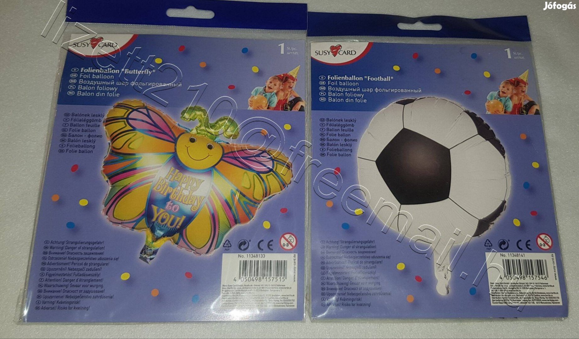 Szülinapi lufi balloon nagy alakú pillangó focilabda vadonatúj