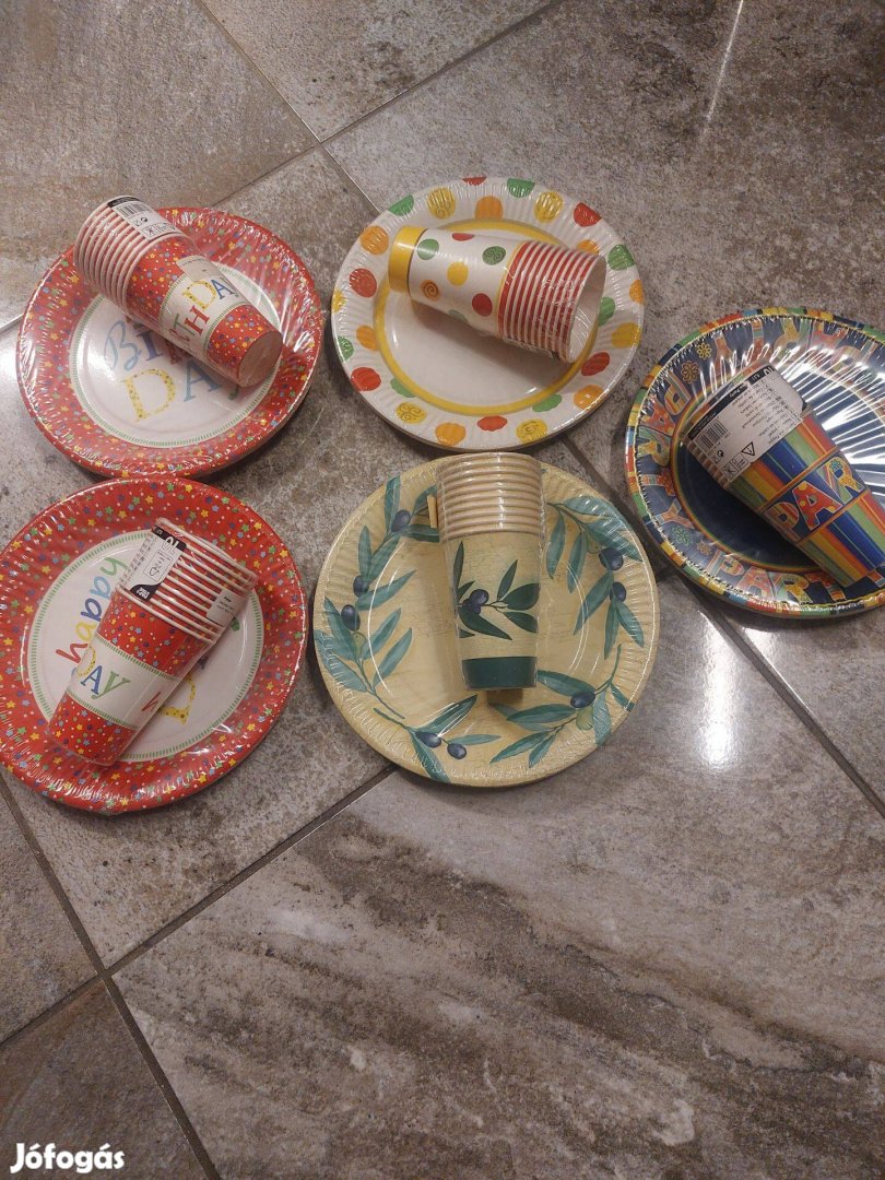 Szülinapi papir tányér,pohár