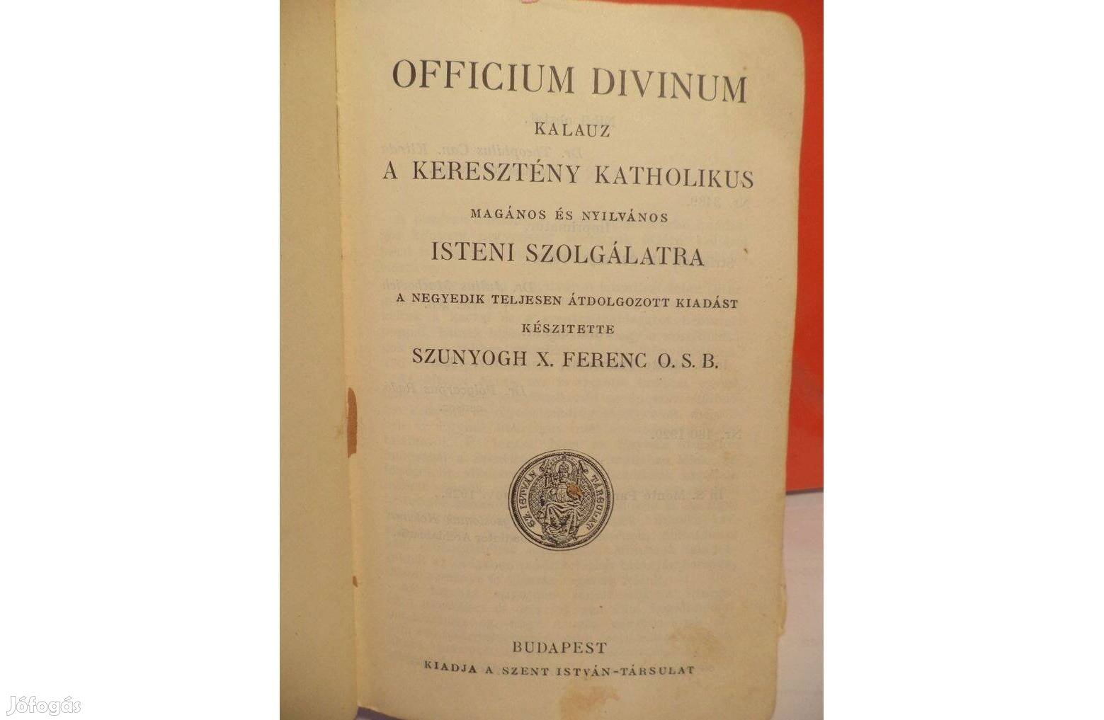 Szunyogh X. Ferenc O.S.B. Officium Divinum kalauz