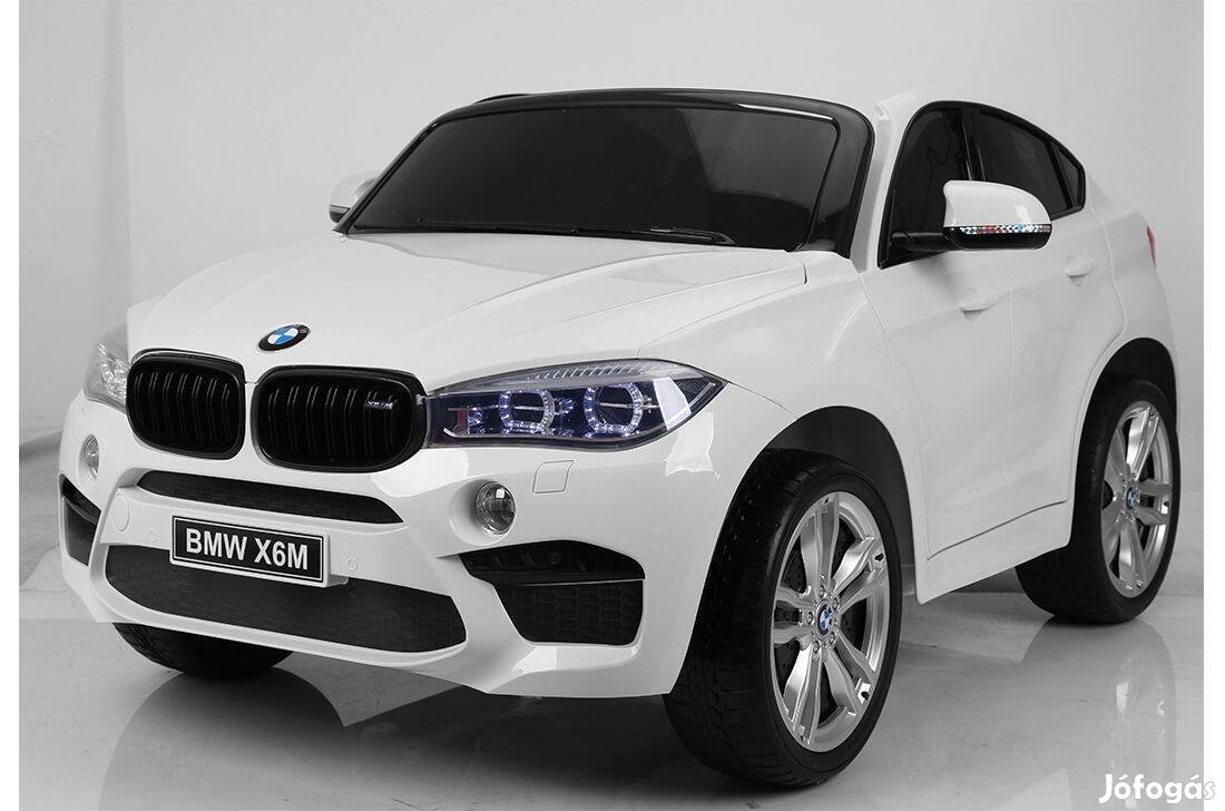 Szuper Akció! BMW X6M 12V fehér kétszemélyes elektromos kisautó