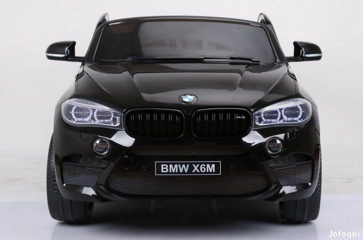 Szuper Akció! BMW X6M 12V kétszemélyes fekete elektromos kisautó
