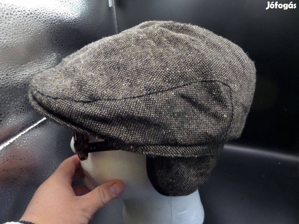 Szuper férfi XL -es tweed fülvédős lapos sapka / flat cap