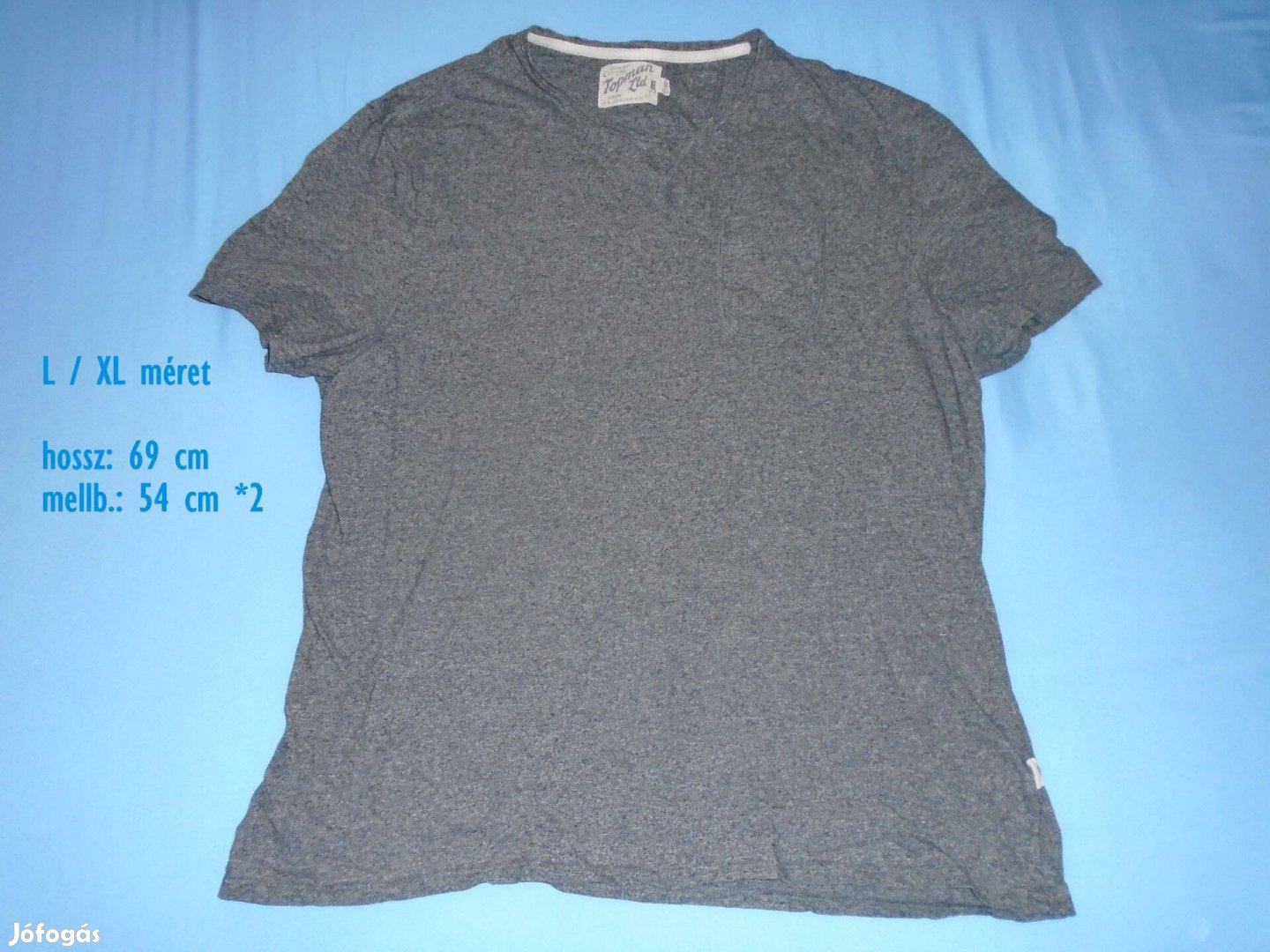 Szürke L / XL méretű pamut póló (méret L / XL)