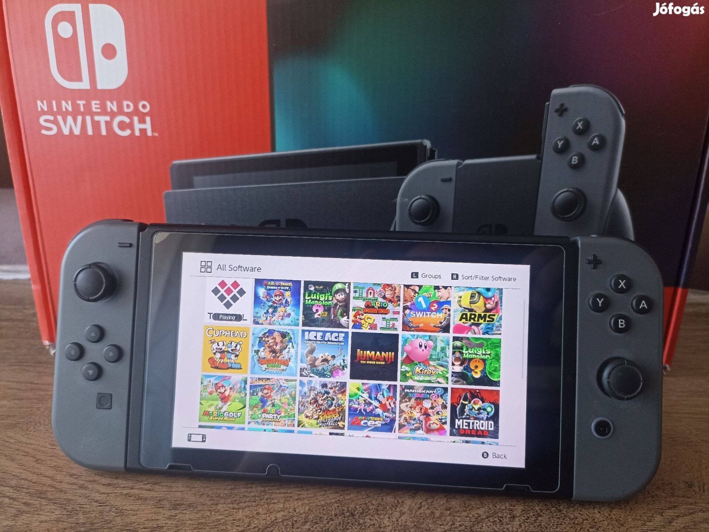 Szürke Nintendo Switch V2 Dualmod/játékok