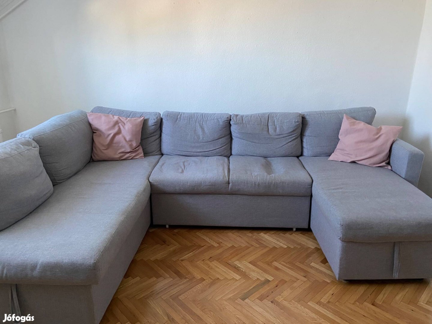 Szürke, használt sarokkanapé eladó